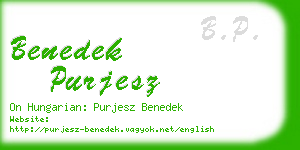 benedek purjesz business card